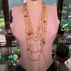 Joan Rivers 6-Strand Pink/White Necklace